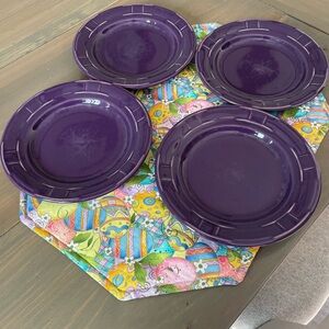 Set of 4 Longaberger Eggplant/Purple Bread Plates